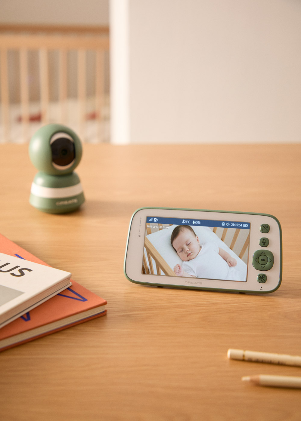 Babyphone caméra avec Wi-Fi, écran et audio bidirectionnel - BABY CAM ...