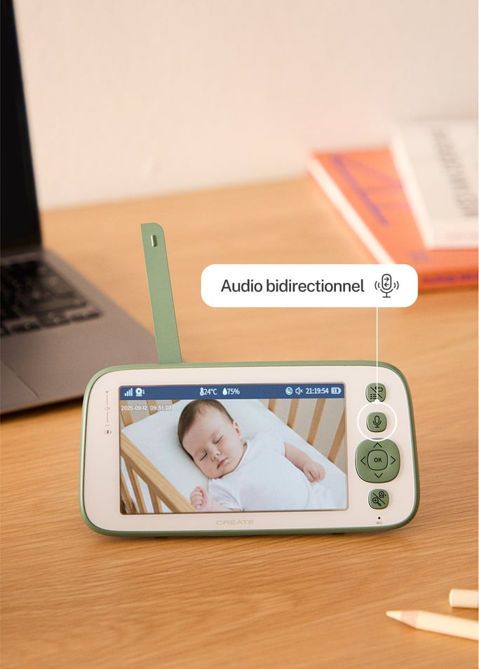 BABY CAM CONNECT PRO - Babyphone caméra avec Wi-Fi, écran et audio bidirectionnel, image de la galerie 4
