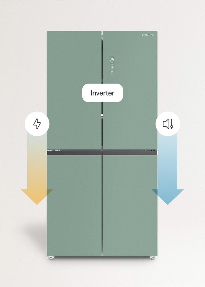 FRIDGE STUDIO CROSS DOOR 503 - Réfrigérateur à portes croisées 4 portes 503L No Frost avec Care+, image de la galerie 5