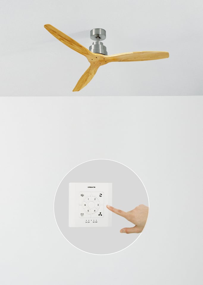 WIND STYLANCE - Ventilateur de plafond 40W silencieux 100% bois plusieurs tailles, image de la galerie 2