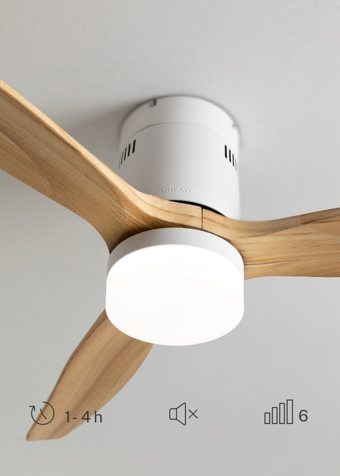 WIND CALM NATURAL WOOD - Ventilateur de plafond 40W silencieux 100% bois, image de la galerie 4
