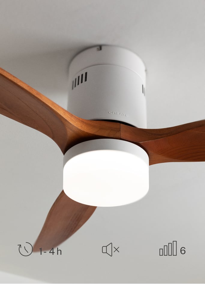 WIND CALM NATURAL WOOD - Ventilateur de plafond 40W silencieux 100% bois, image de la galerie 4