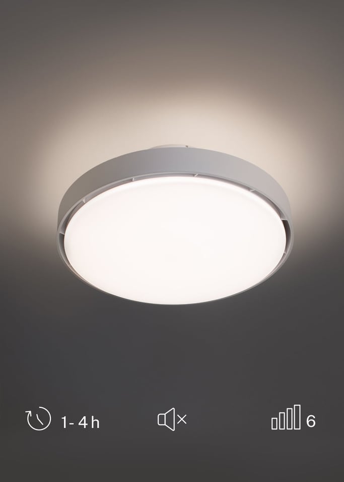 WIND CLEAR BLADELESS - Ventilateur de plafond silencieux 56W sans pales Ø50 cm avec lumière LED intégrée au corps et éclairage t, image de la galerie 5