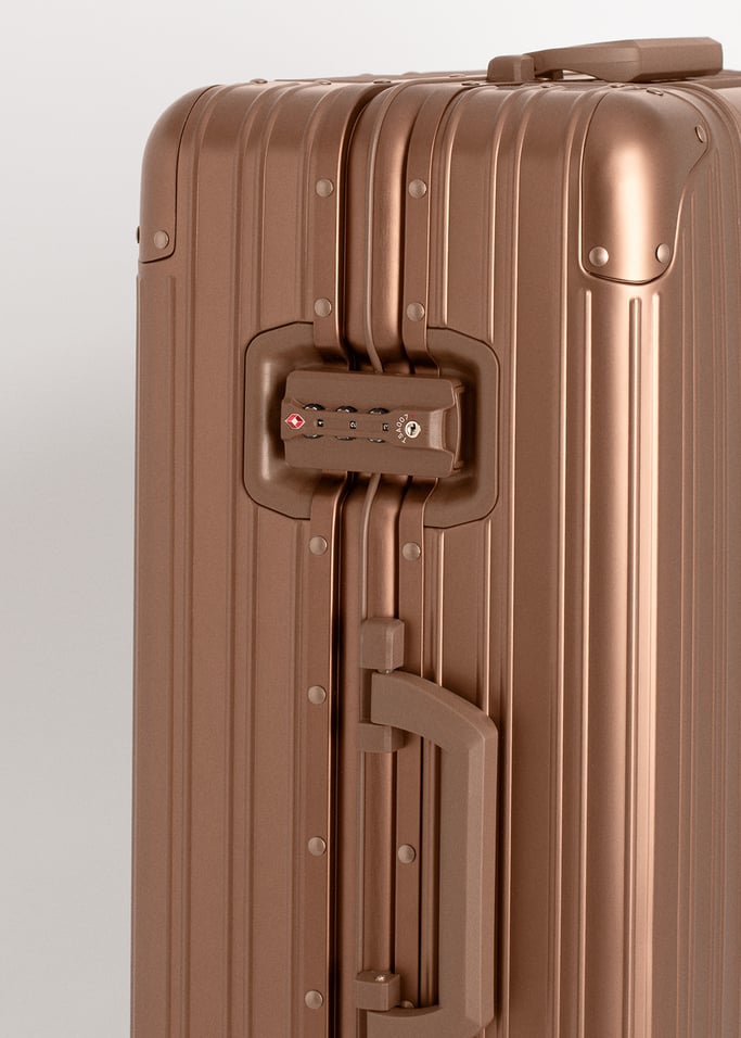 LUGGAGE ALUMINIUM - Valise rigide en aluminium avec serrure TSA et roues multidirectionnelles, image de la galerie 3