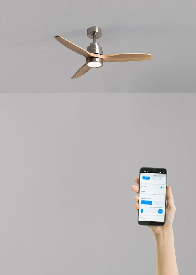 WIND STYLANCE NATURAL WOOD - Ventilateur de plafond 40W silencieux 100% bois plusieurs tailles, image de la galerie 2