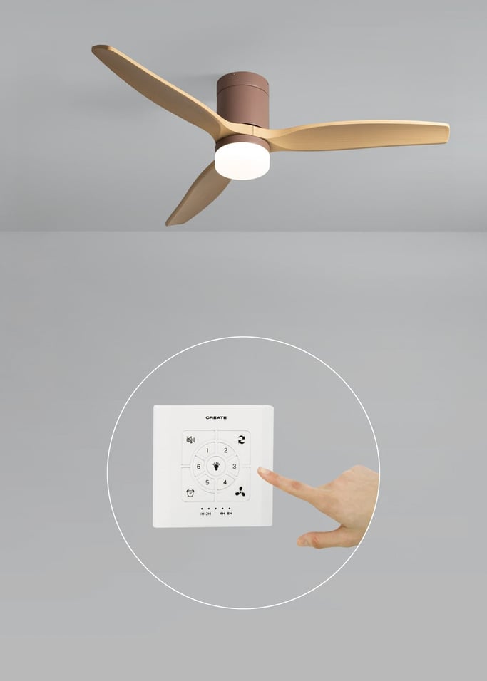 WIND CALM - Ventilateur de plafond silencieux 40W avec pales techniques en ABS de différentes tailles, image de la galerie 2