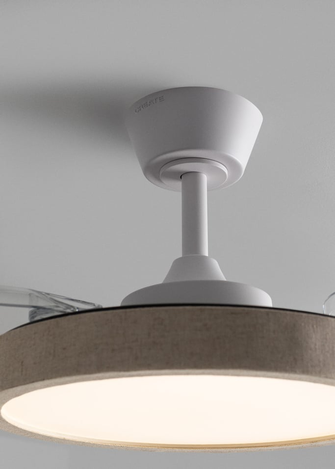 WIND CLEAR STUDIO - Ventilateur de plafond 40W silencieux avec pales rétractables et lumière LED, plusieurs tailles, image de la galerie 6