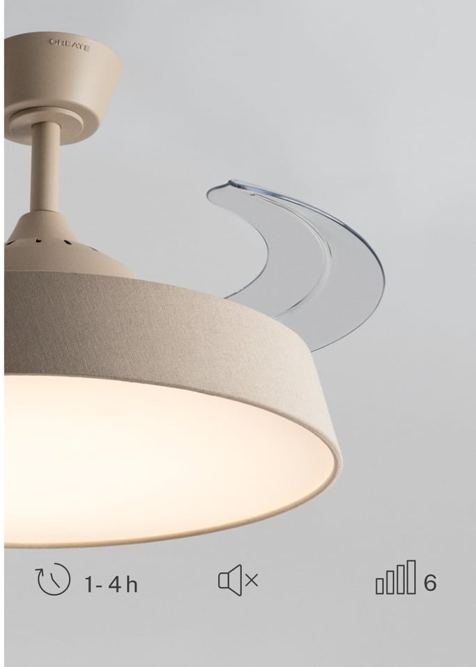WIND CLEAR CONTOUR  - Ventilateur de plafond silencieux 40 W Ø107 cm avec pales rétractables et lumière LED, image de la galerie 5