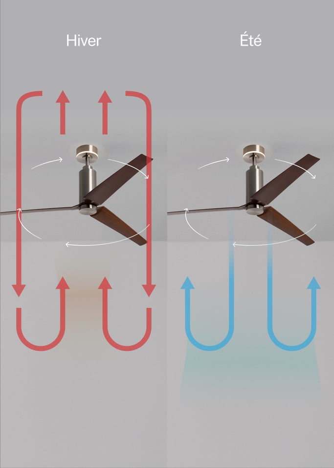 WIND FORMA - Ventilateur de plafond silencieux 45 W Ø152 cm avec lumière d’ambiance optionnelle, image de la galerie 3