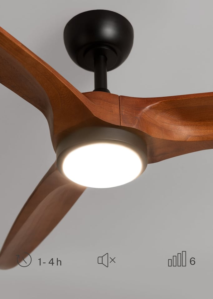 WIND CENTURY - Ventilateur de plafond 40W silencieux Ø152 cm 100% bois, image de la galerie 4