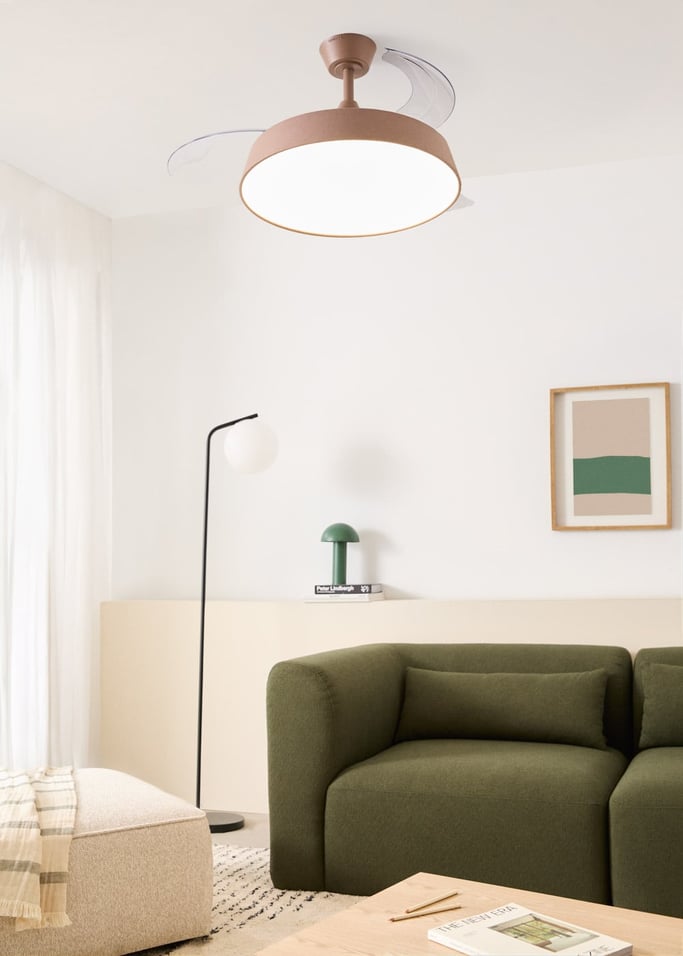 WIND CLEAR CONTOUR  - Ventilateur de plafond silencieux 40 W Ø107 cm avec pales rétractables et lumière LED, image de la galerie 3