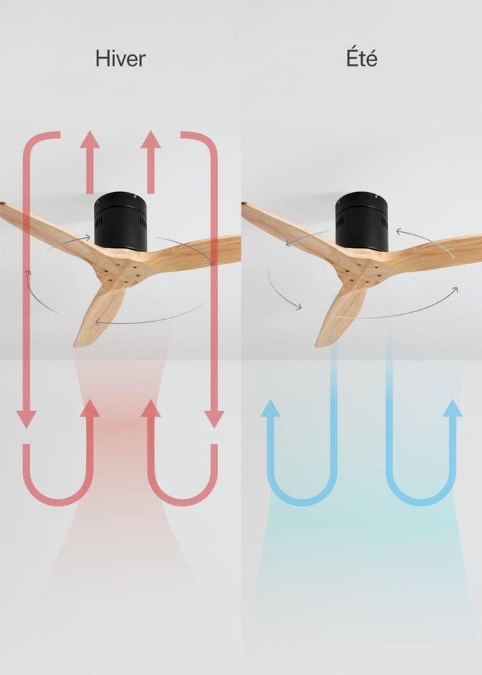 WIND CALM NATURAL WOOD - Ventilateur de plafond 40W silencieux 100% bois, image de la galerie 3