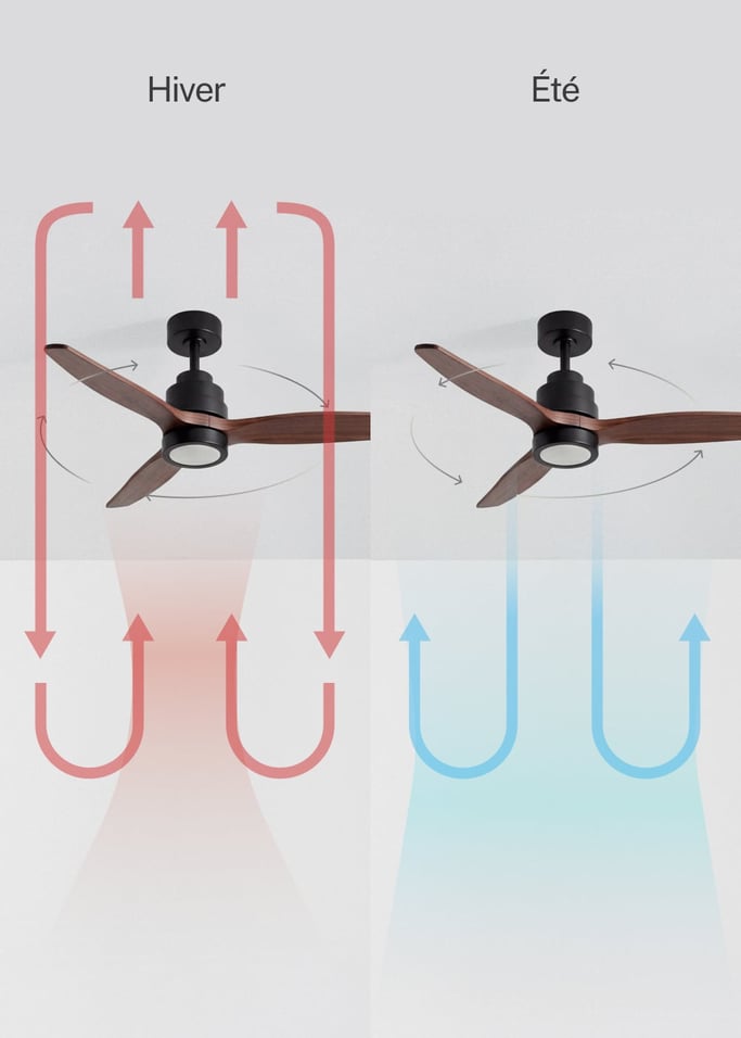 WIND STYLANCE NATURAL WOOD - Ventilateur de plafond 40W silencieux 100% bois plusieurs tailles, image de la galerie 3