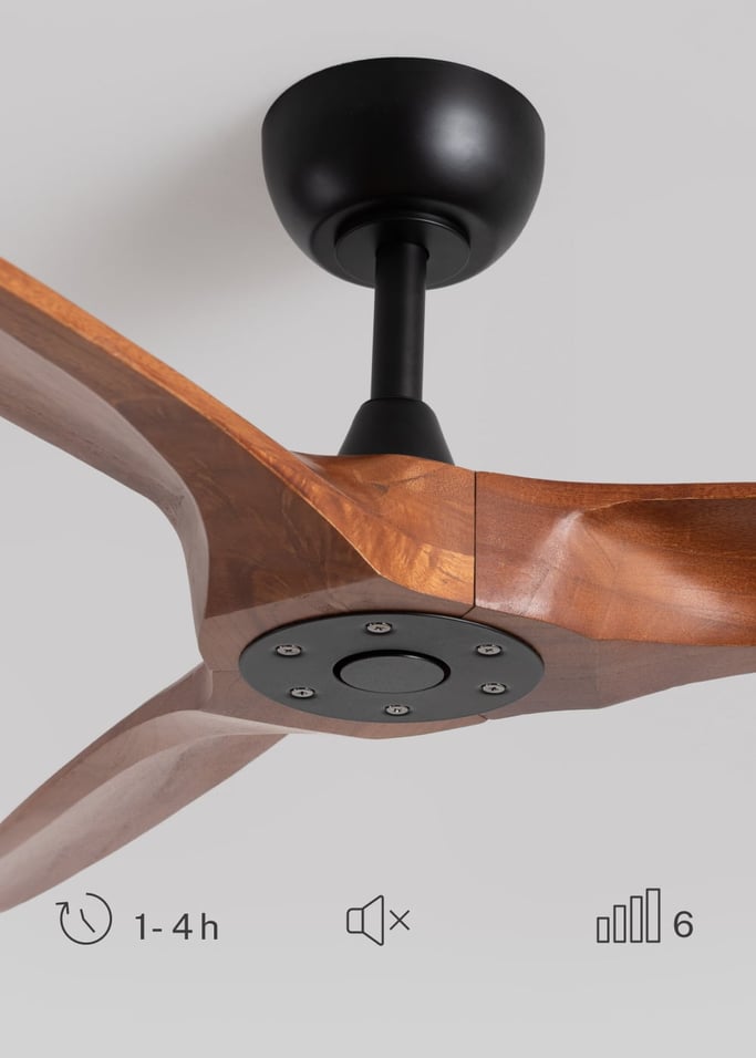 WIND CENTURY - Ventilateur de plafond 40W silencieux Ø152 cm 100% bois, image de la galerie 4