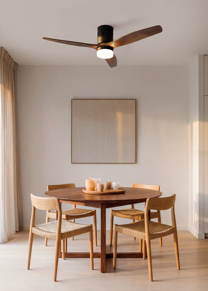 WIND CALM NATURAL WOOD - Ventilateur de plafond 40W silencieux 100% bois, image de la galerie 1