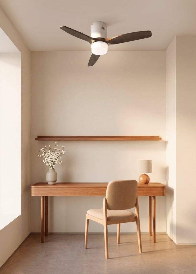 WIND CALM NATURAL WOOD - Ventilateur de plafond 40W silencieux 100% bois, image de la galerie 1