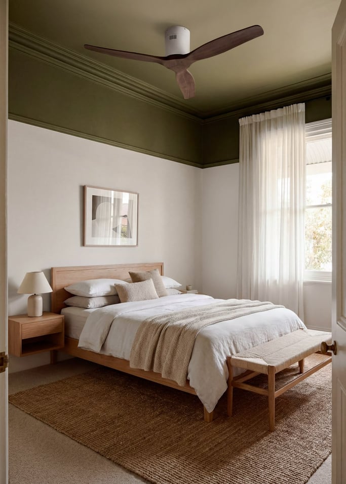 WIND CALM NATURAL WOOD - Ventilateur de plafond 40W silencieux 100% bois, image de la galerie 1