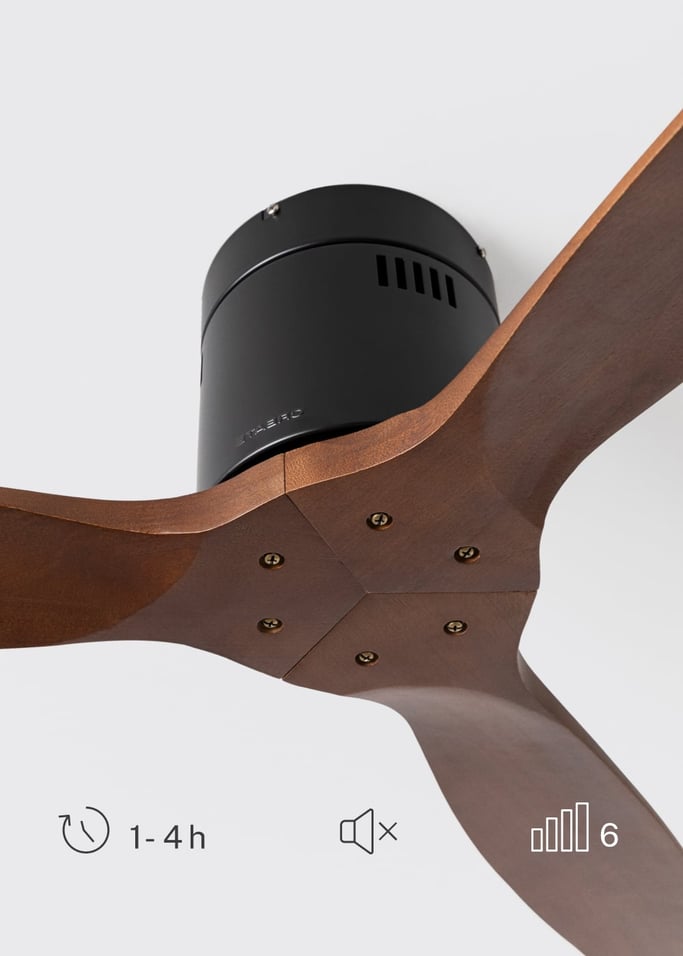 WIND CALM NATURAL WOOD - Ventilateur de plafond 40W silencieux 100% bois, image de la galerie 4