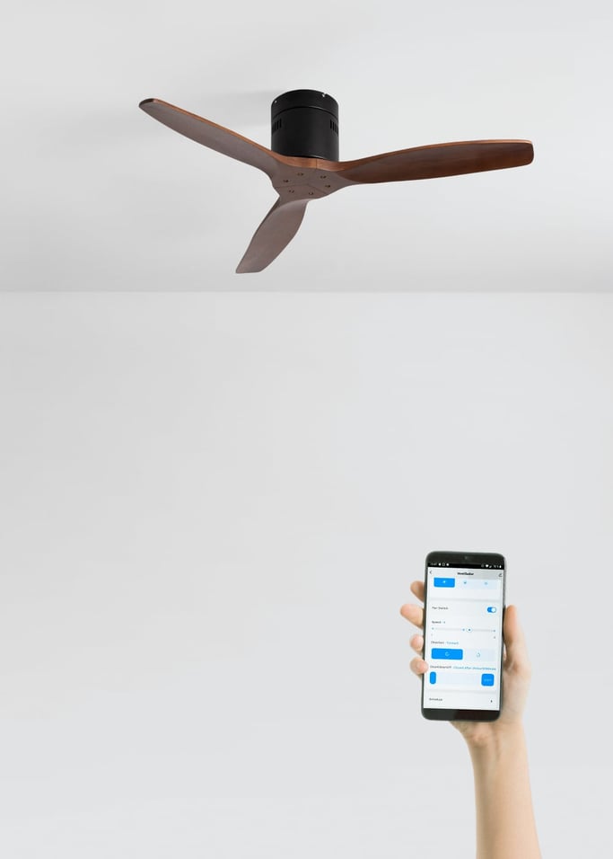 WIND CALM NATURAL WOOD - Ventilateur de plafond 40W silencieux 100% bois, image de la galerie 2