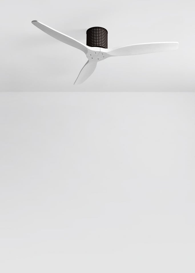 WIND CALM CUSTOM RATTAN - Ventilateur de plafond 40W silencieux Ø132 cm avec éclairage LED dans le corps et la lampe, image de la galerie 5