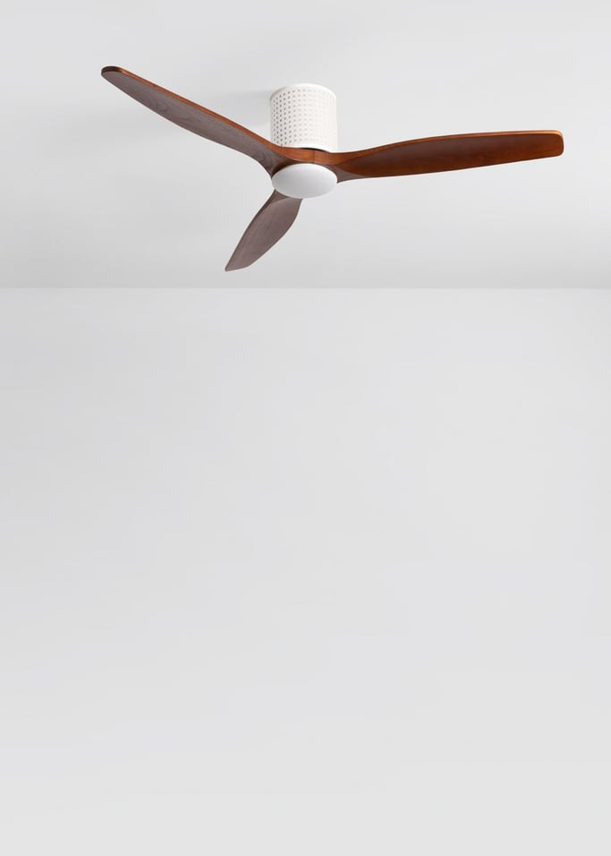 WIND CALM CUSTOM RATTAN - Ventilateur de plafond 40W silencieux Ø132 cm avec éclairage LED dans le corps et la lampe, image de la galerie 4