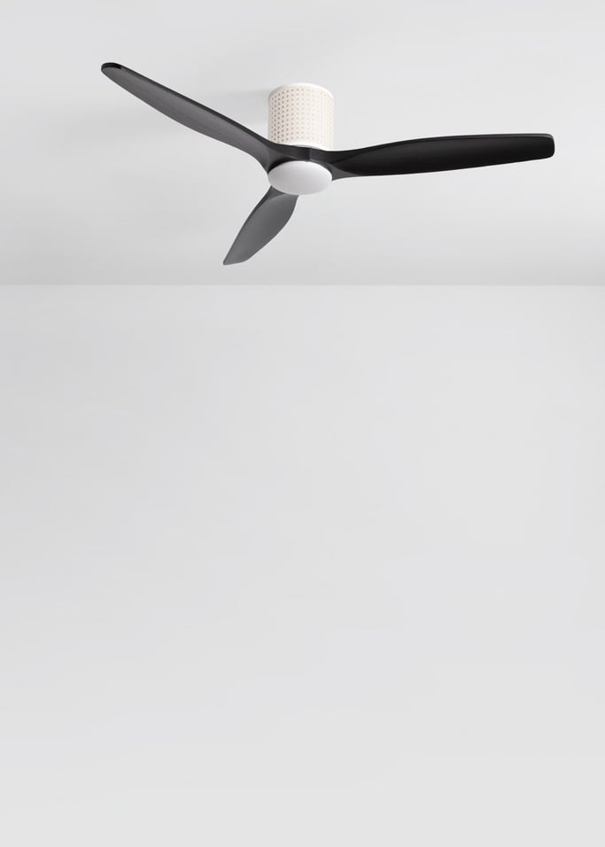 WIND CALM CUSTOM RATTAN - Ventilateur de plafond 40W silencieux Ø132 cm avec éclairage LED dans le corps et la lampe, image de la galerie 4