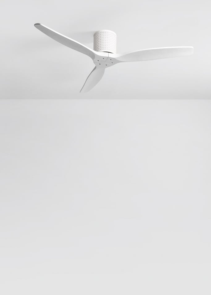 WIND CALM CUSTOM RATTAN - Ventilateur de plafond 40W silencieux Ø132 cm avec éclairage LED dans le corps et la lampe, image de la galerie 3