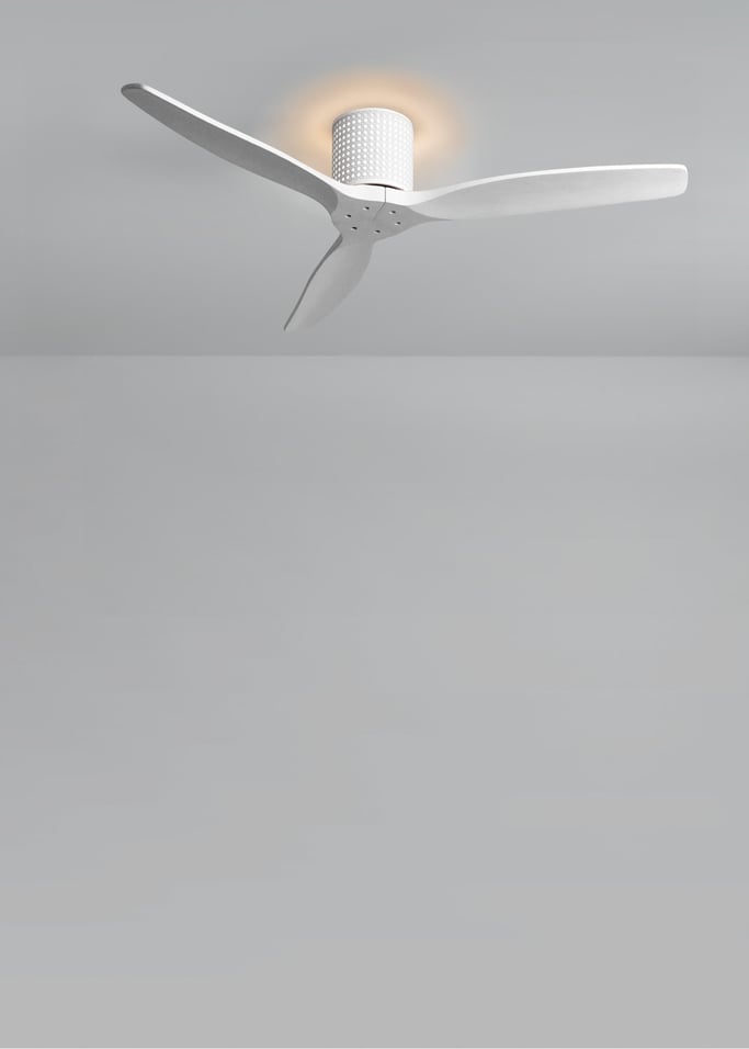 WIND CALM CUSTOM RATTAN - Ventilateur de plafond 40W silencieux Ø132 cm avec éclairage LED dans le corps et la lampe, image de la galerie 2