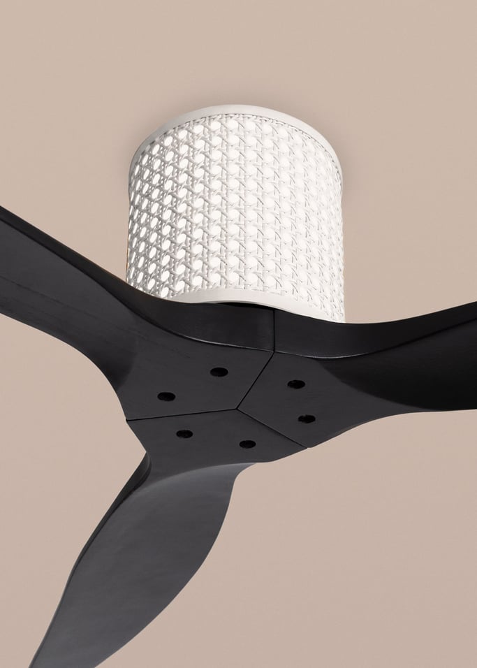 WIND CALM CUSTOM RATTAN - Ventilateur de plafond 40W silencieux Ø132 cm avec éclairage LED dans le corps et la lampe, image de la galerie 4