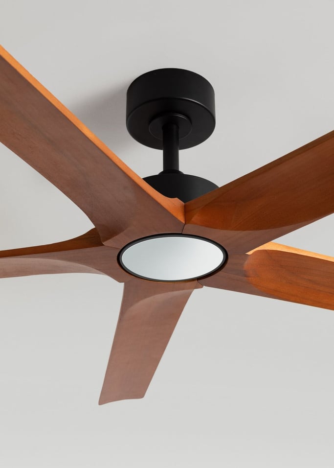 WIND INDUSTRIAL WOOD - Ventilateur de plafond silencieux 40W en bois 100 % naturel, plusieurs tailles, image de la galerie 6
