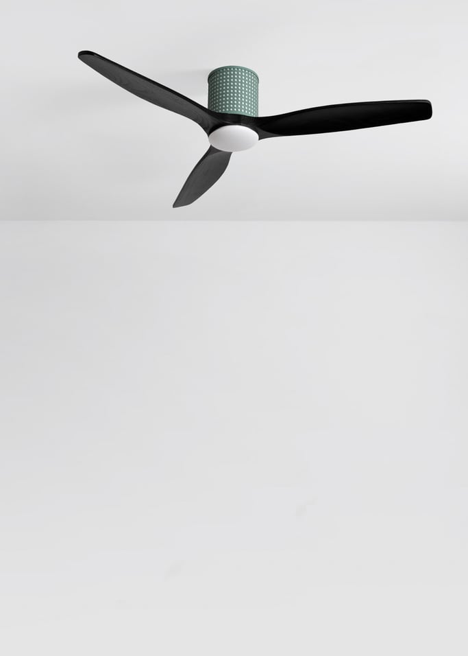 WIND CALM CUSTOM RATTAN - Ventilateur de plafond 40W silencieux Ø132 cm avec éclairage LED dans le corps et la lampe, image de la galerie 2