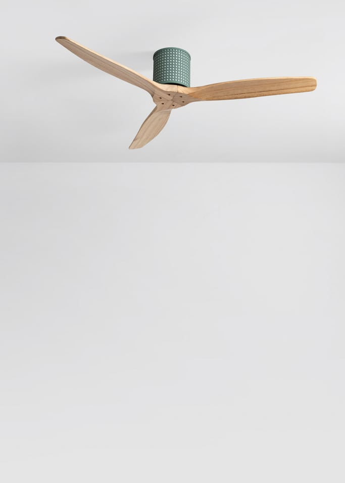 WIND CALM CUSTOM RATTAN - Ventilateur de plafond 40W silencieux Ø132 cm avec éclairage LED dans le corps et la lampe, image de la galerie 4
