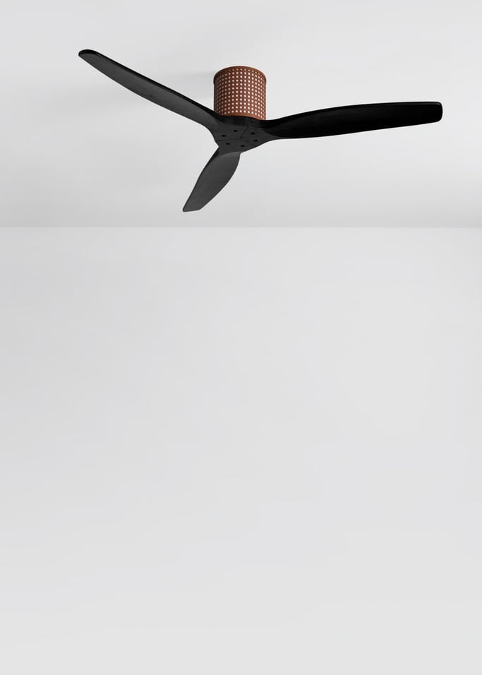 WIND CALM CUSTOM RATTAN - Ventilateur de plafond 40W silencieux Ø132 cm avec éclairage LED dans le corps et la lampe, image de la galerie 2