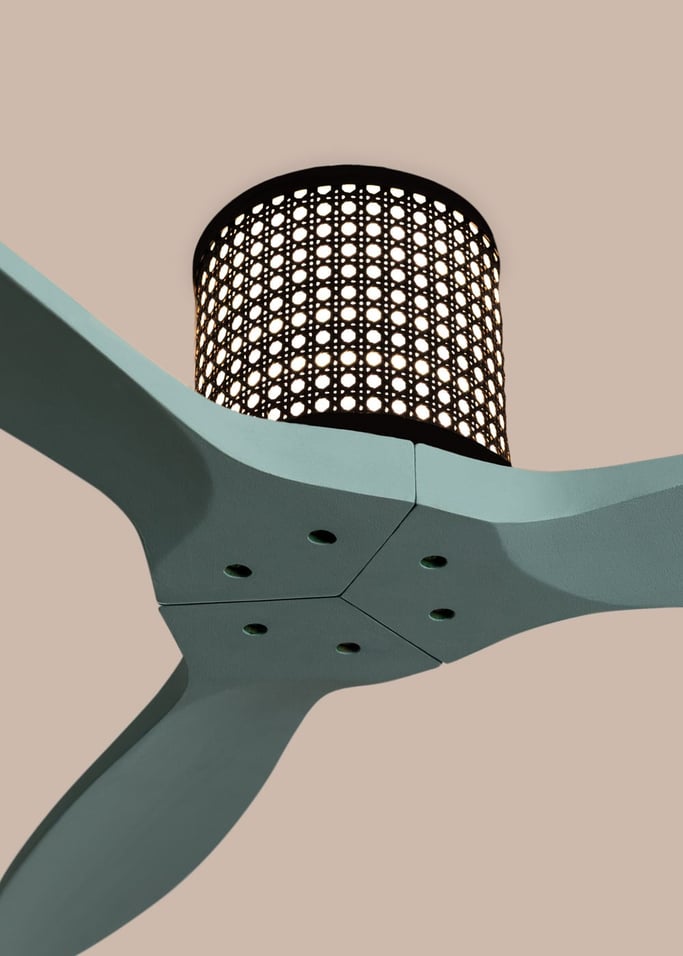 WIND CALM CUSTOM RATTAN - Ventilateur de plafond 40W silencieux Ø132 cm avec éclairage LED dans le corps et la lampe, image de la galerie 3