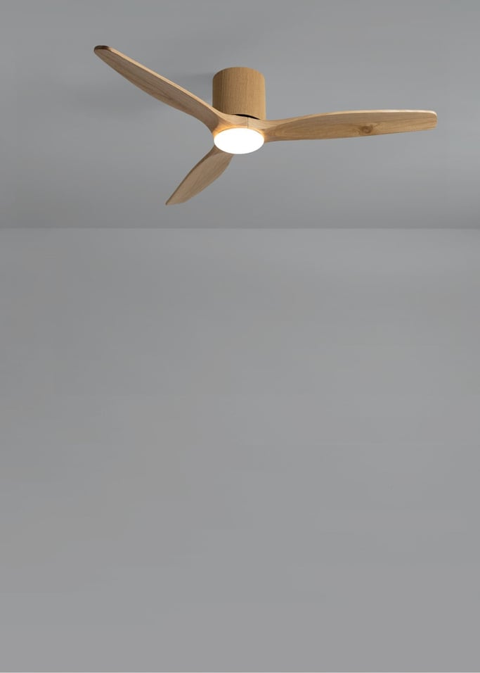 WIND CALM CUSTOM WOVEN - Ventilateur de plafond silencieux 40W Ø132 cm en bois 100 % avec lumière LED, image de la galerie 4