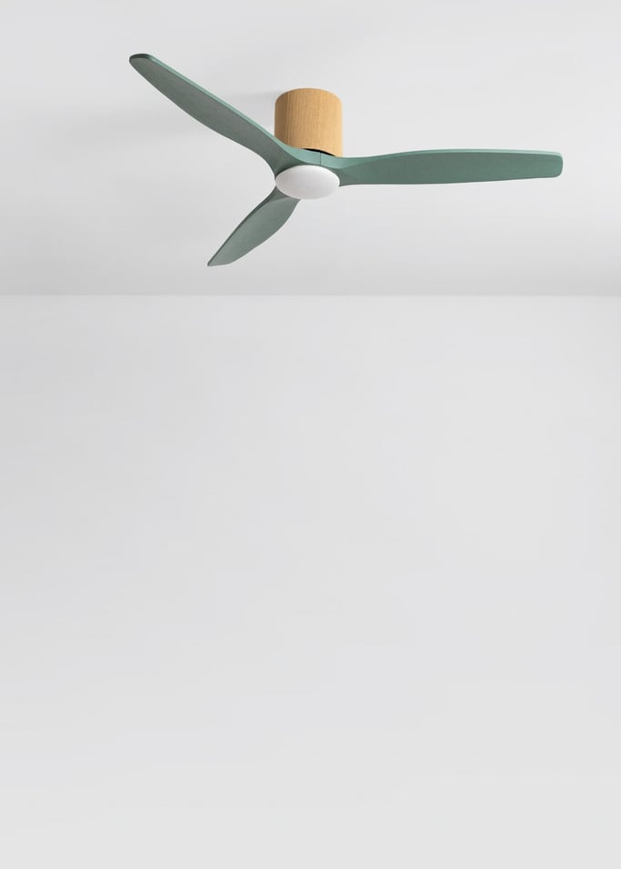 WIND CALM CUSTOM WOVEN - Ventilateur de plafond silencieux 40W Ø132 cm en bois 100 % avec lumière LED, image de la galerie 2