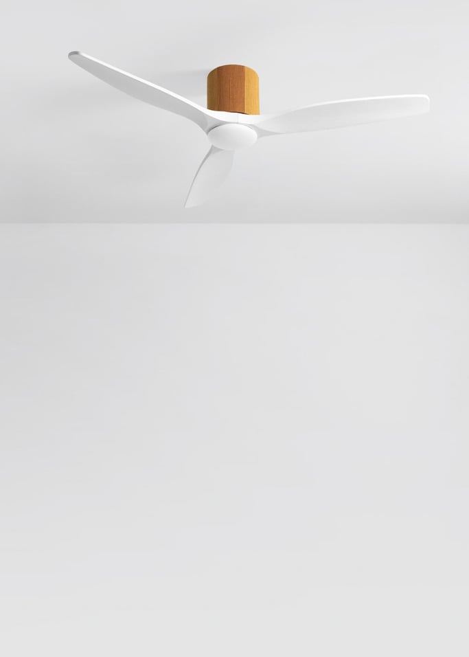 WIND CALM CUSTOM WOVEN - Ventilateur de plafond silencieux 40W Ø132 cm en bois 100 % avec lumière LED, image de la galerie 2