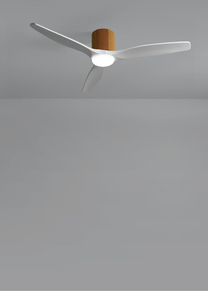 WIND CALM CUSTOM WOVEN - Ventilateur de plafond silencieux 40W Ø132 cm en bois 100 % avec lumière LED, image de la galerie 3