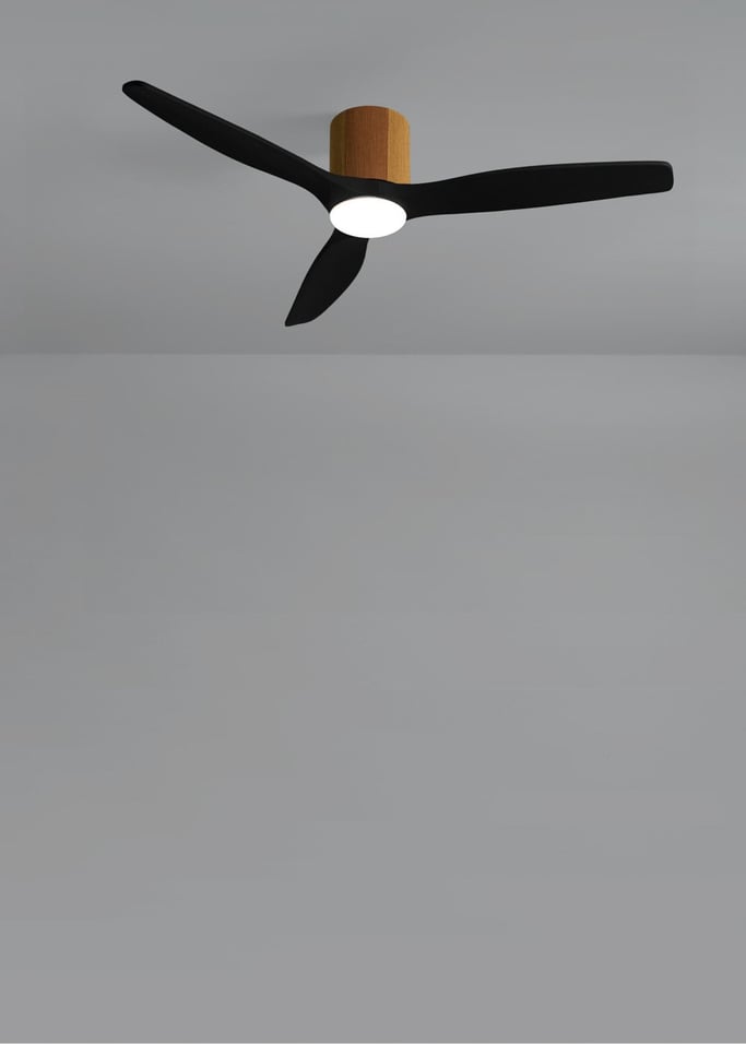 WIND CALM CUSTOM WOVEN - Ventilateur de plafond silencieux 40W Ø132 cm en bois 100 % avec lumière LED, image de la galerie 4