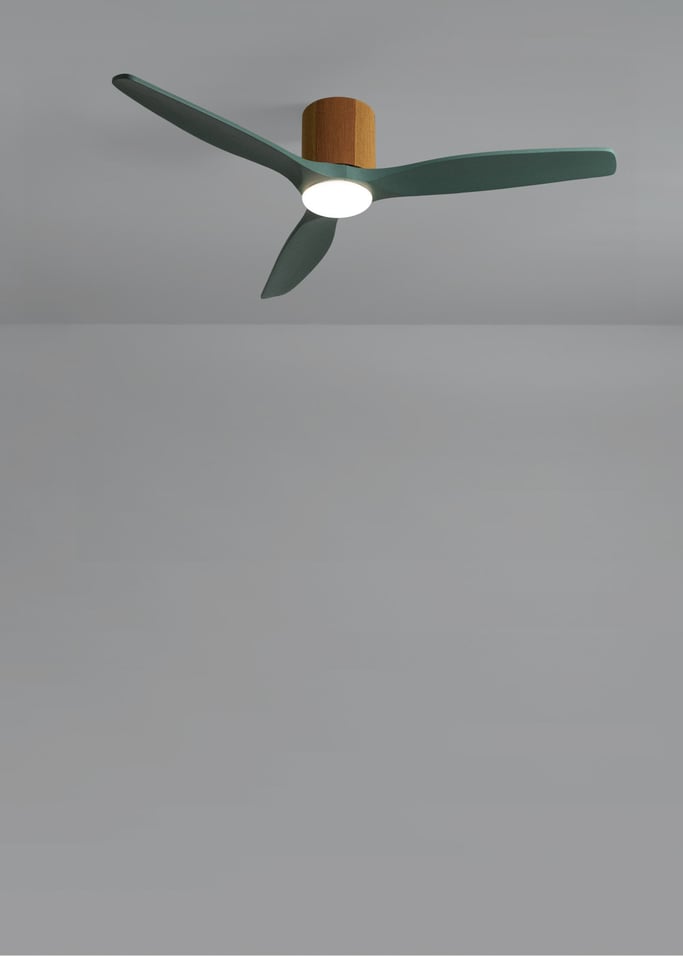 WIND CALM CUSTOM WOVEN - Ventilateur de plafond silencieux 40W Ø132 cm en bois 100 % avec lumière LED, image de la galerie 4