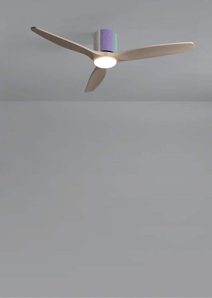 WIND CALM CUSTOM WOVEN - Ventilateur de plafond silencieux 40W Ø132 cm en bois 100 % avec lumière LED, image de la galerie 3