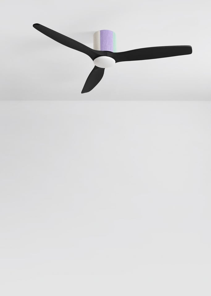 WIND CALM CUSTOM WOVEN - Ventilateur de plafond silencieux 40W Ø132 cm en bois 100 % avec lumière LED, image de la galerie 2