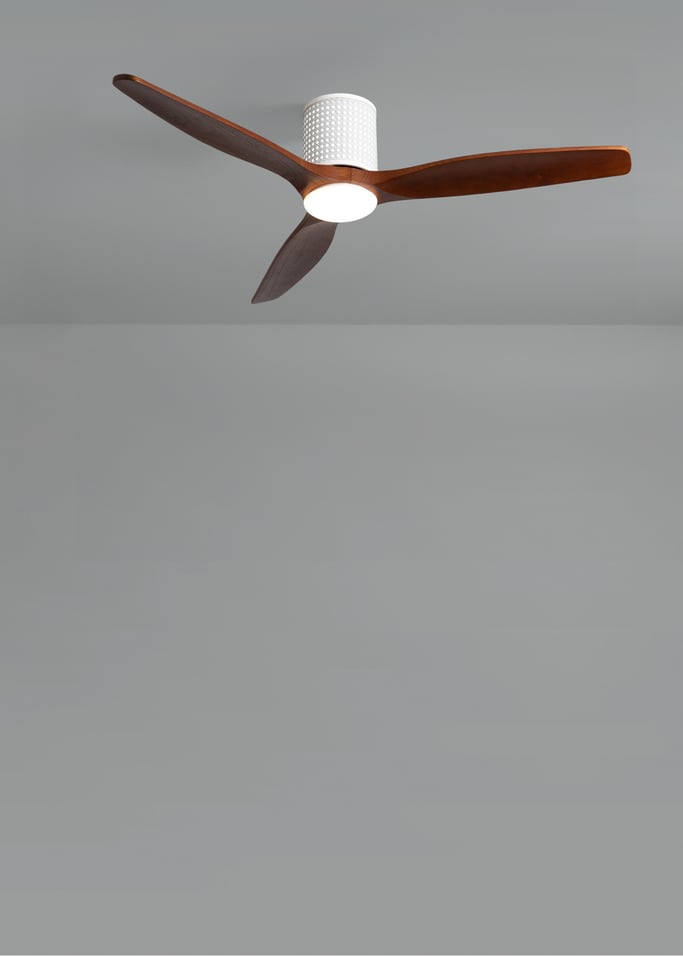 WIND CALM CUSTOM RATTAN - Ventilateur de plafond 40W silencieux Ø132 cm avec éclairage LED dans le corps et la lampe, image de la galerie 5
