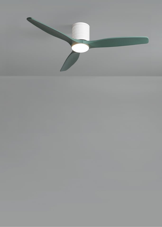 WIND CALM CUSTOM RATTAN - Ventilateur de plafond 40W silencieux Ø132 cm avec éclairage LED dans le corps et la lampe, image de la galerie 5