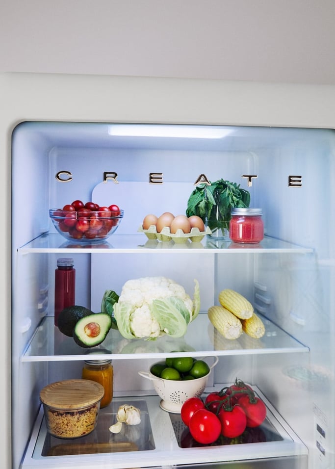 FRIDGE RETRO KNOCK KNOCK 401L - Toquez à la porte pour voir l'intérieur sans ouvrir le réfrigérateur, image de la galerie 6