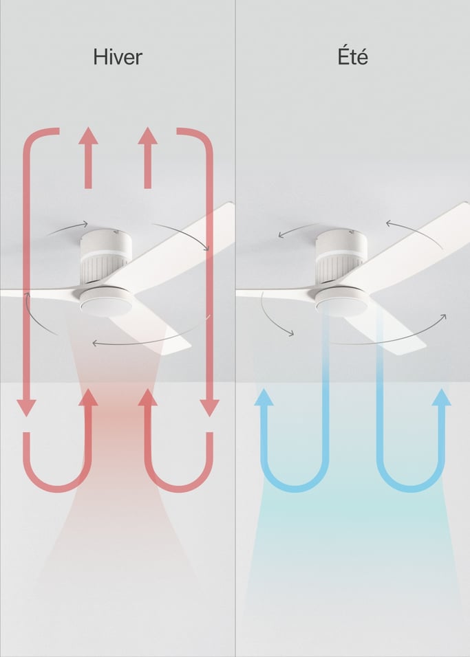 WIND LAYER - Ventilateur de plafond silencieux 40 W Ø132 cm avec lumière d’ambiance, image de la galerie 6