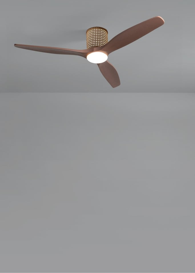 WIND CALM CUSTOM RATTAN - Ventilateur de plafond 40W silencieux Ø132 cm avec éclairage LED dans le corps et la lampe, image de la galerie 4