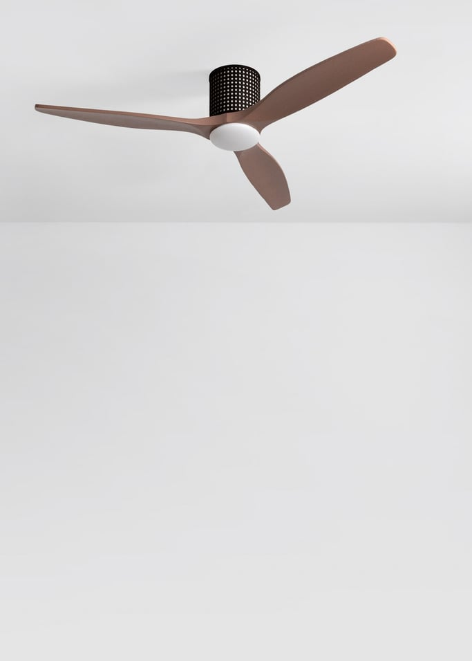 WIND CALM CUSTOM RATTAN - Ventilateur de plafond 40W silencieux Ø132 cm avec éclairage LED dans le corps et la lampe, image de la galerie 3
