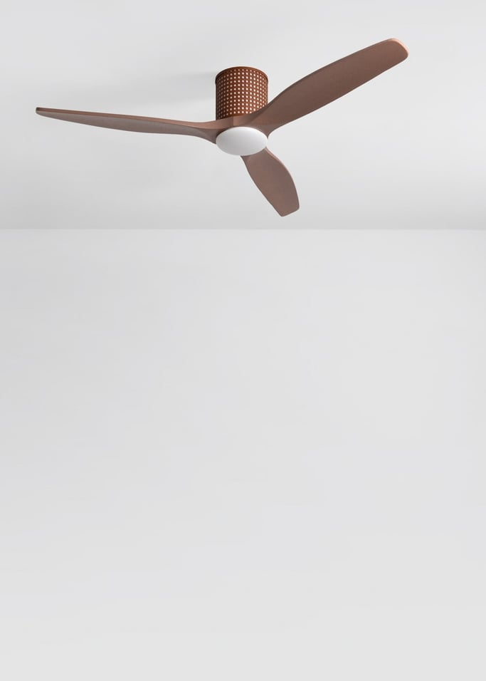 WIND CALM CUSTOM RATTAN - Ventilateur de plafond 40W silencieux Ø132 cm avec éclairage LED dans le corps et la lampe, image de la galerie 3