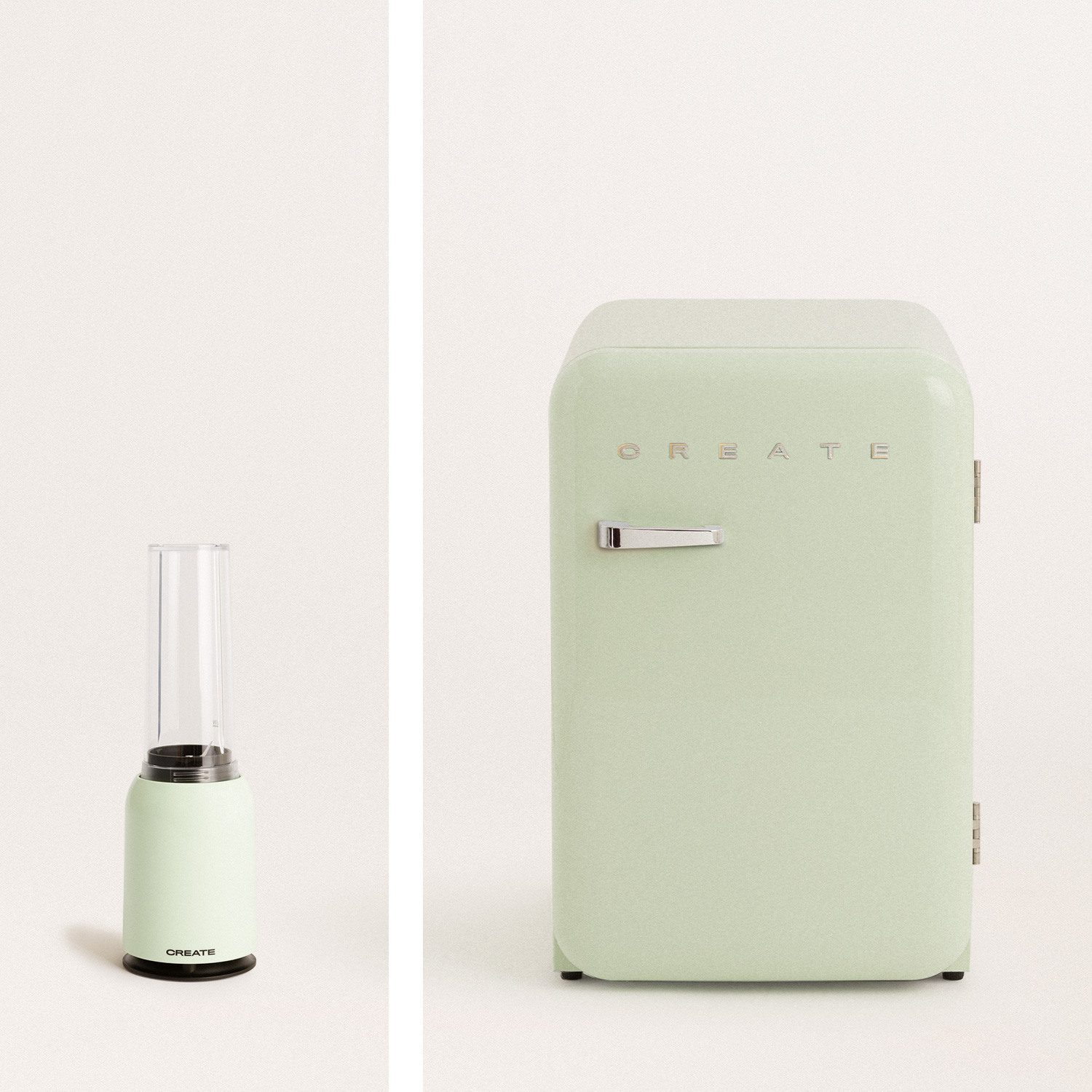 Pack - MOI SLIM frullatore con bicchiere+ RETRO FRIDGE 83.5 frigo - Create